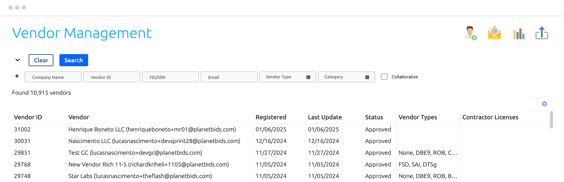 Vendor Management app preview v2