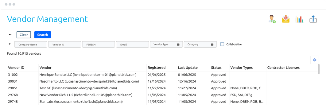Vendor Management app preview v2