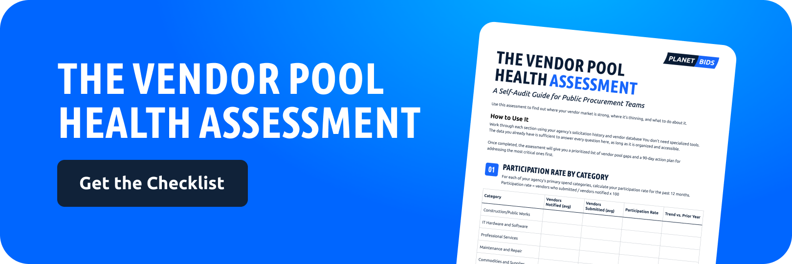 The Vendor Pool Health Assessment
