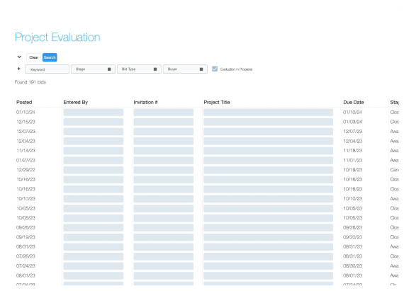 Project Evaluations - mobile