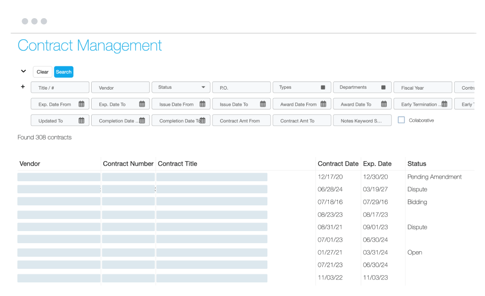 Manage Open Contracts