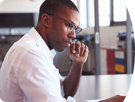 man wearing glasses