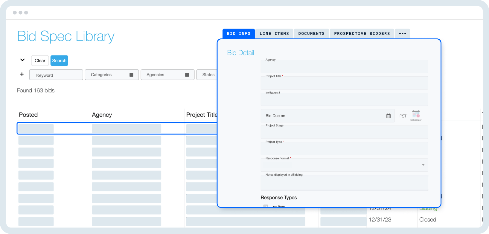 Bid Spec Library