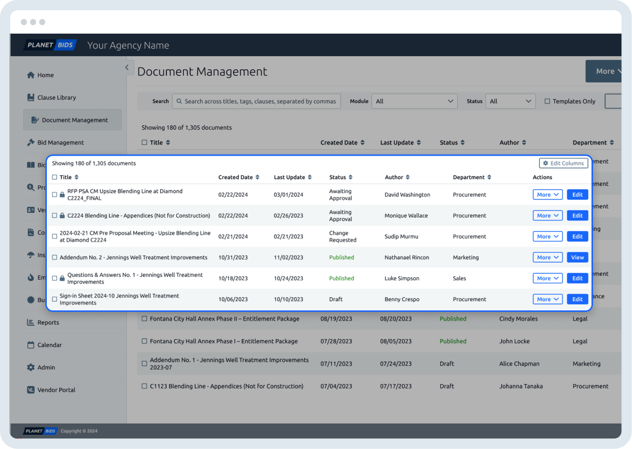 Document Management List Screen