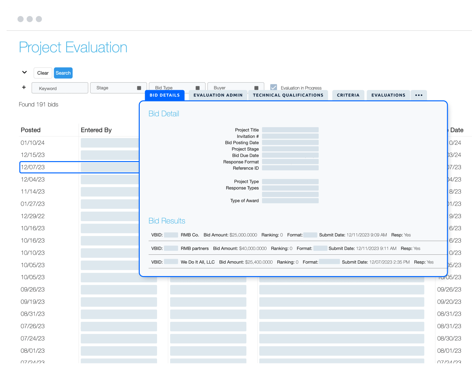 Project Evaluations