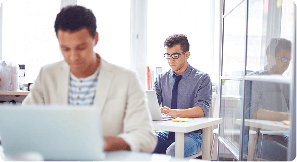 people working on a laptop