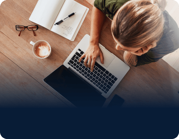 woman working on laptop