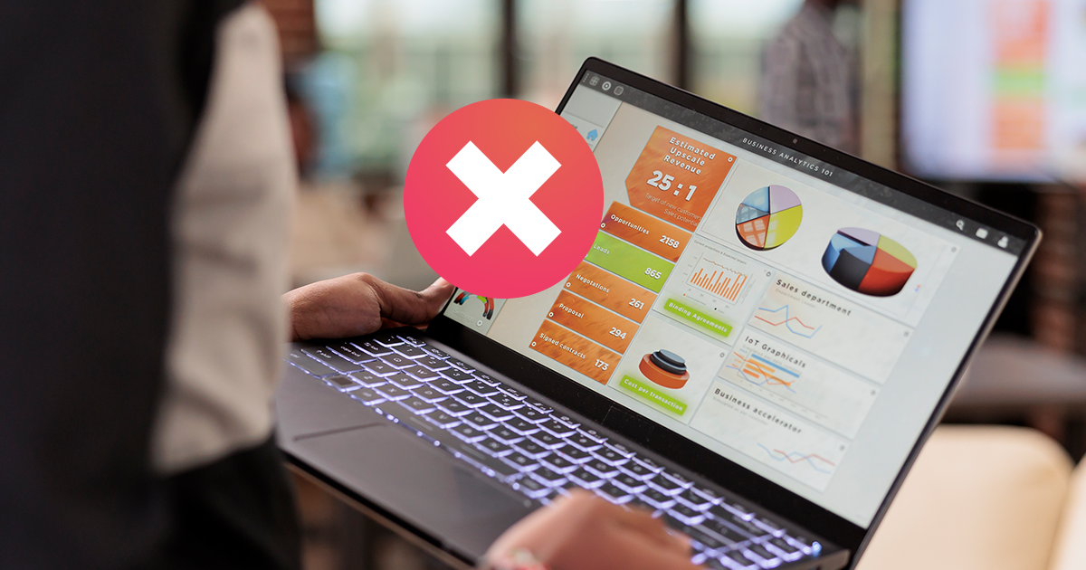 Reporting dashboard in a laptop