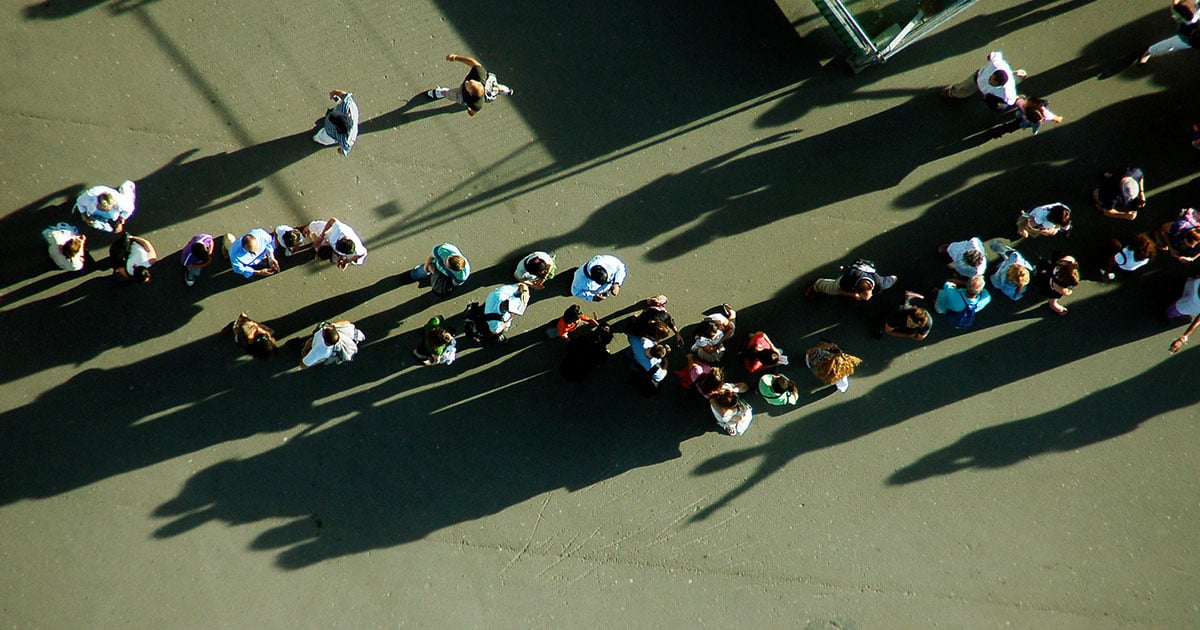 queue of people