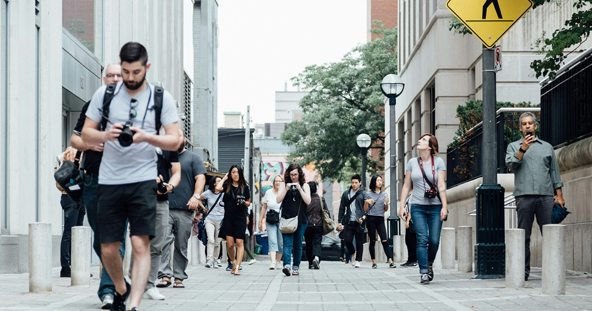 people in street