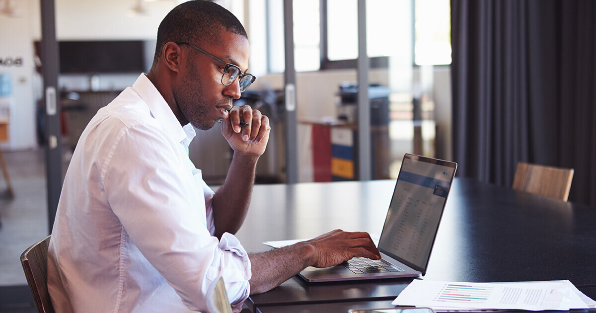 Man working on laptop