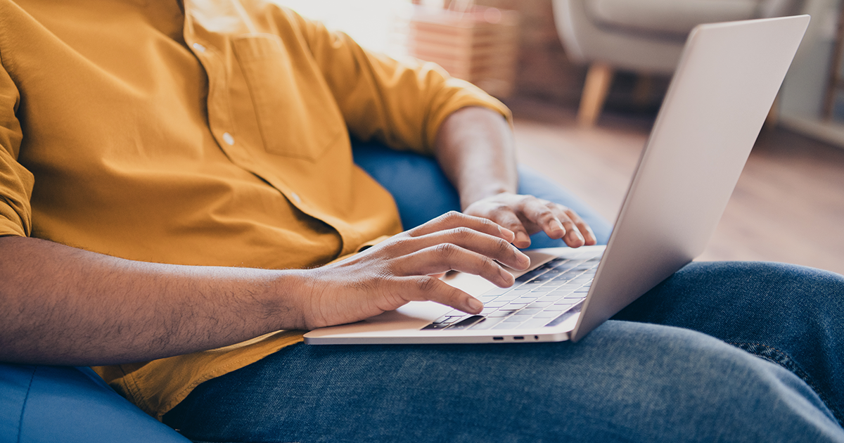 man with a laptop
