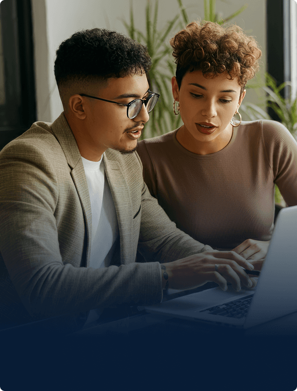 woman in glasses talking